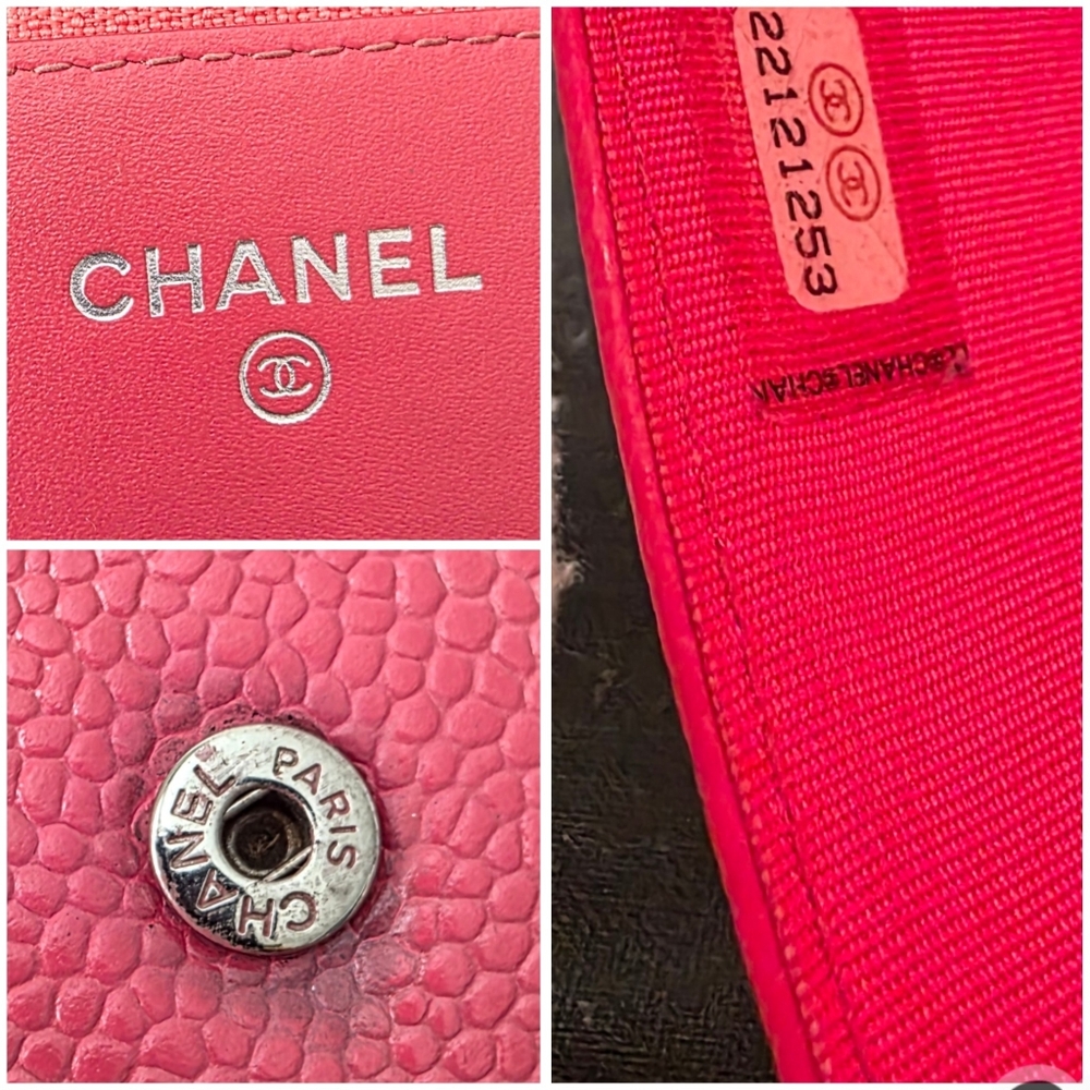 CHANEL Pink Quilted Caviar Leather Shoulder Bag with Silver Chain - Picture 5 of 10